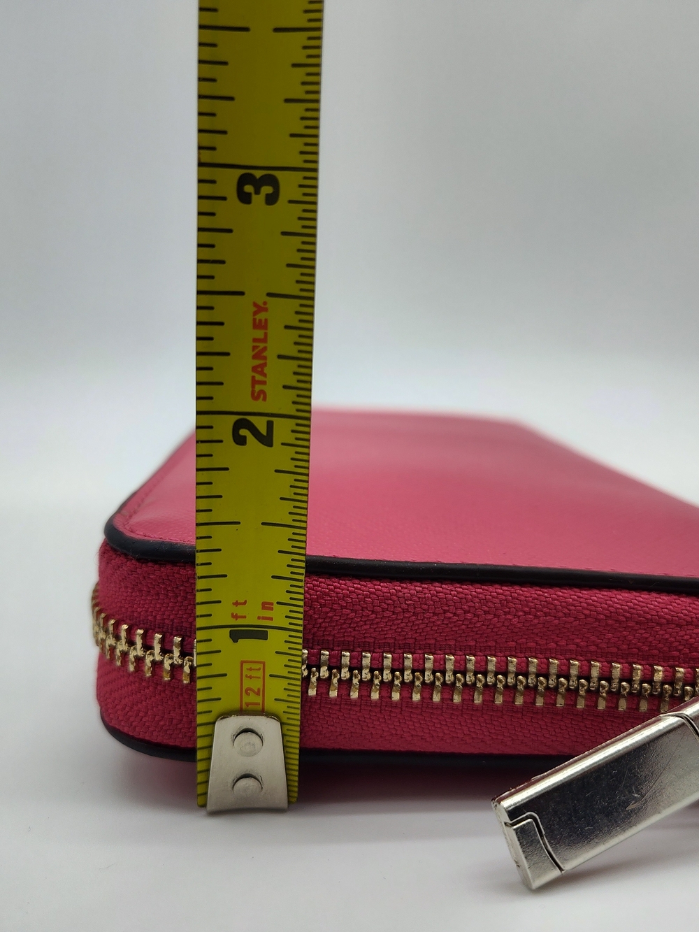 KATE SPADE Pink Saffiano Leather Zip Around Continental Wallet Gold Hardware - Picture 9 of 10
